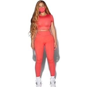 Adidas ivy park plus coral ribbed leggings NEW
